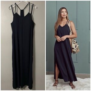 Shebird The Savannah Strappy Maxi Bra Dress Size 6 Large Black Bamboo